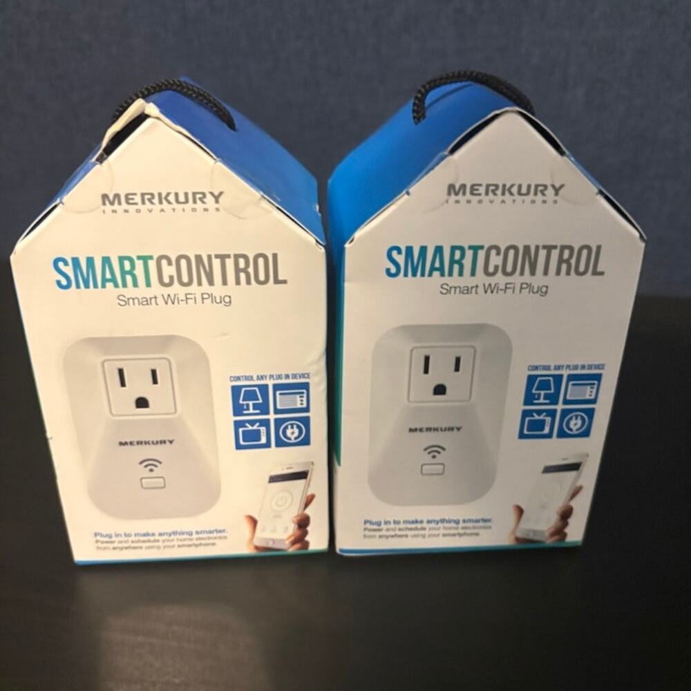 Merkury Innovations SmartControl Smart Wi-Fi Plug Set of 2 NIB